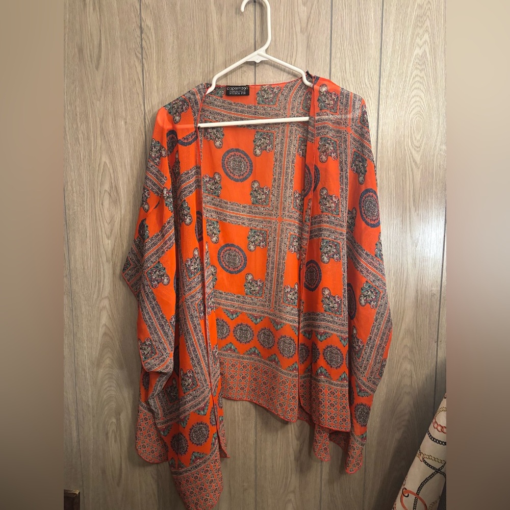 Papermoon Vibrant Orange Patterned Top - image 1